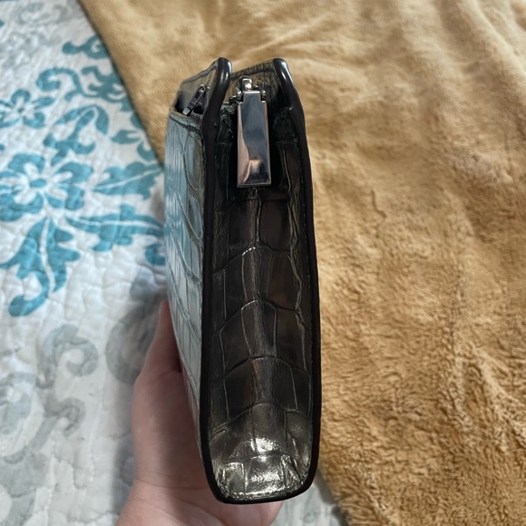 MICHAEL Michael Kors; Metallic Crocodile-Embossed Leather Convertible Handbag - Picture 15 of 17